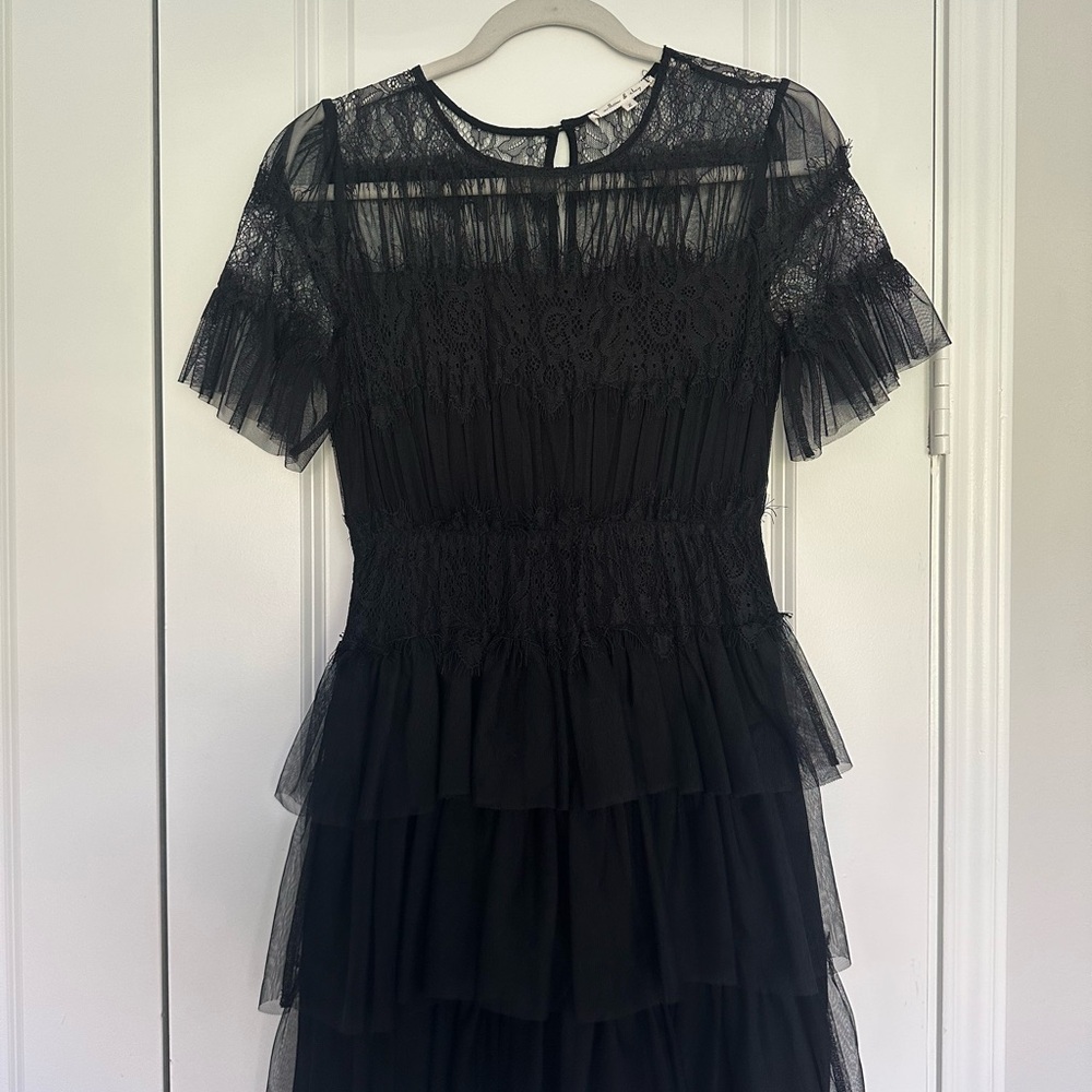 Willow & Clay Black Lace Tiered Dress